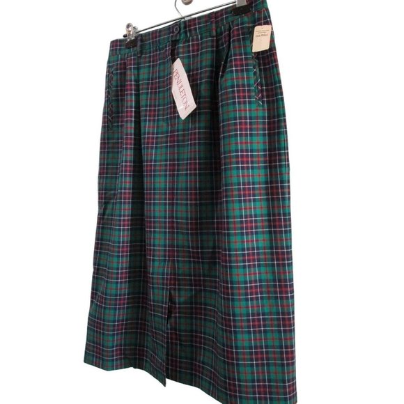 Pendleton Petite Preppy Tartan Plaid Skirt Sz 14 Damaged With Tags Repair Cutter - Picture 3 of 16
